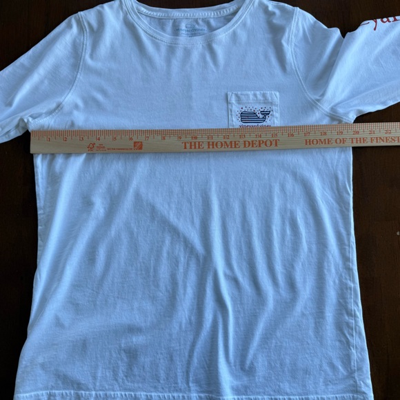 Vineyard Vines Mens Medium White Long Sleeve Pocket T Shirt Whale Graphic Tee - Picture 5 of 9